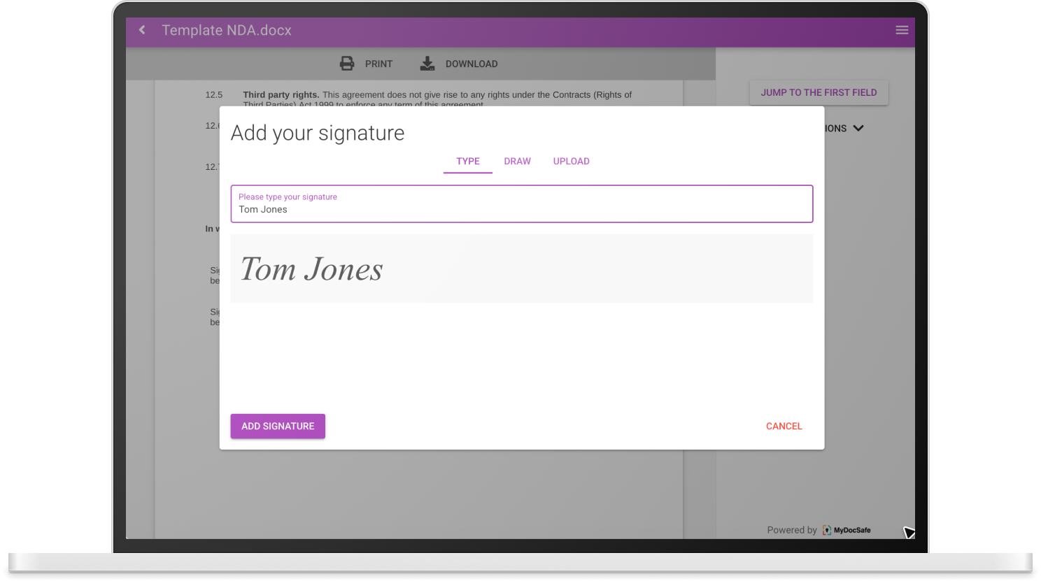 Electronic signatures – legally binding & secure