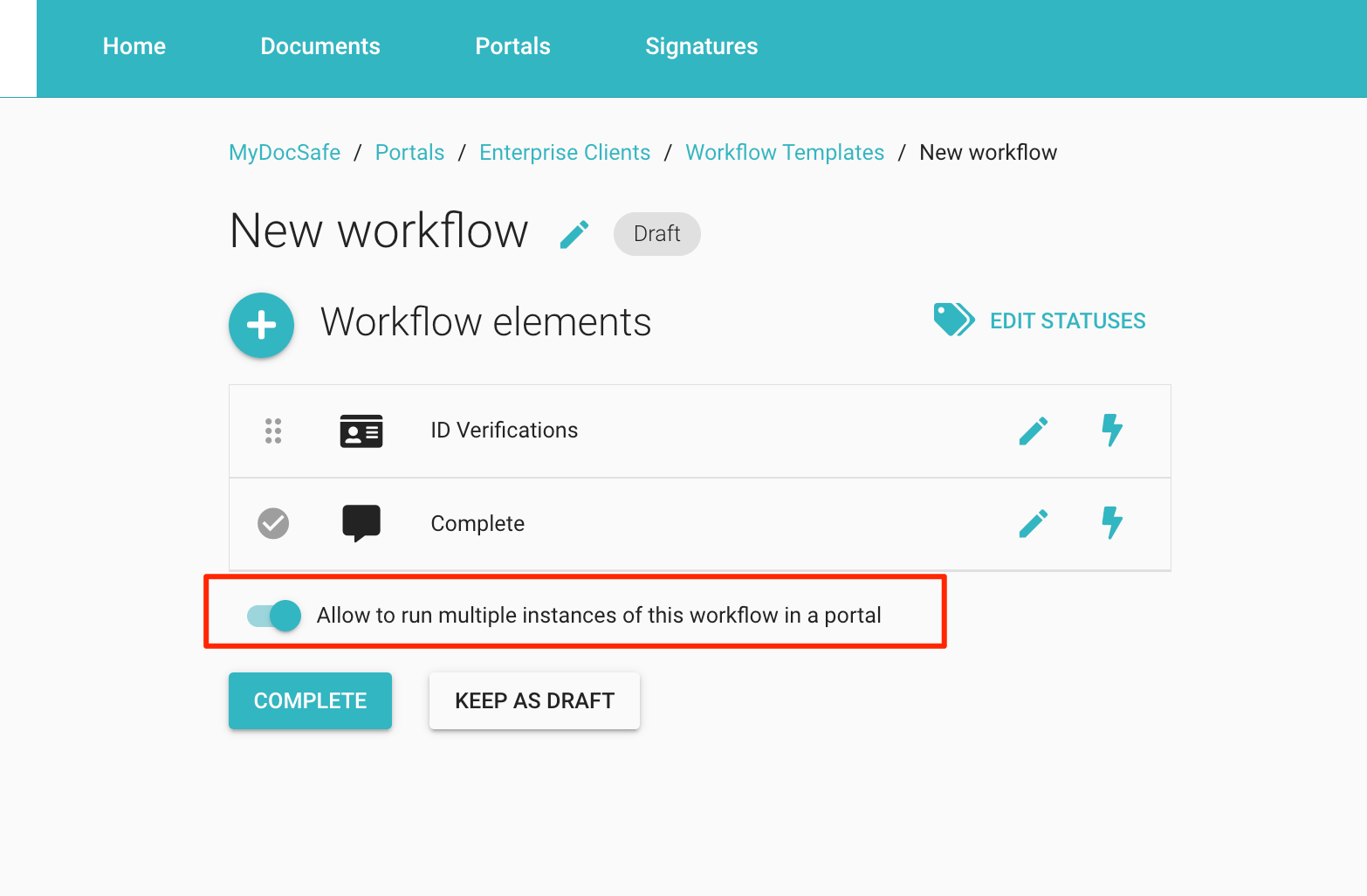 identity verification workflow - mydocsafe client portals