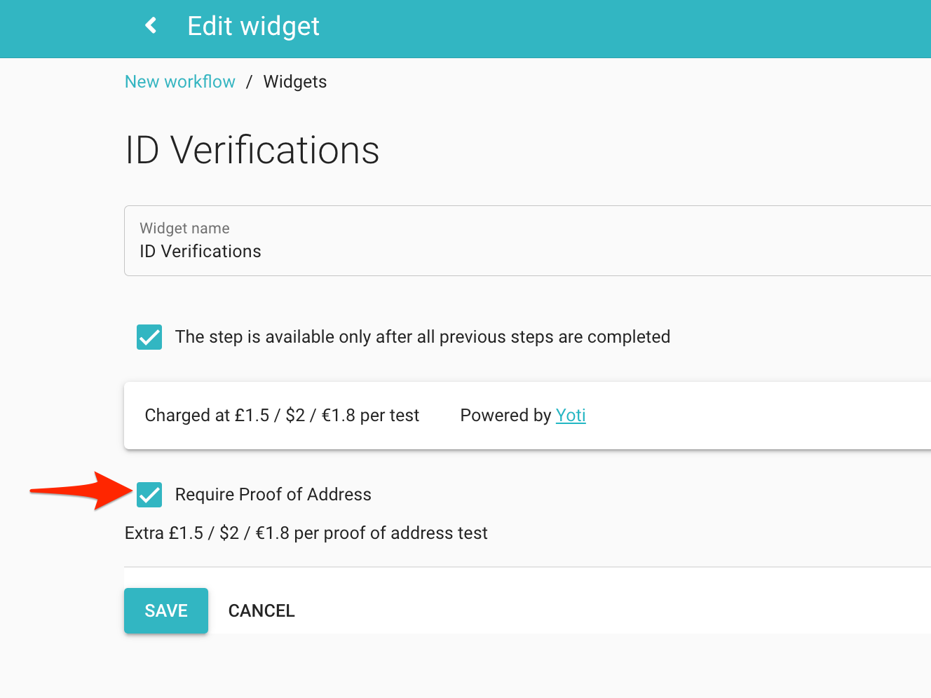 Proof of Address verification - MyDocSafe workflows