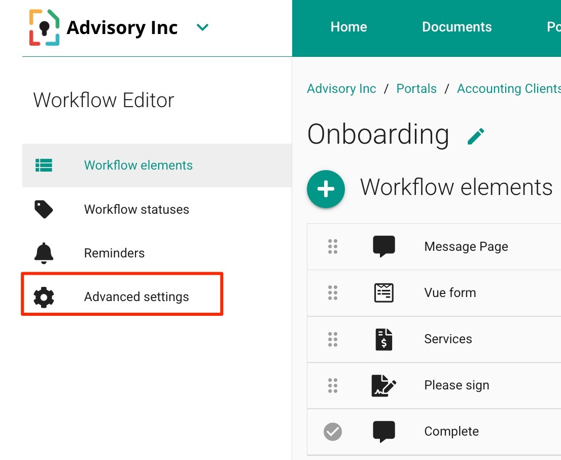 MyDocSafe workflows - advanced settings