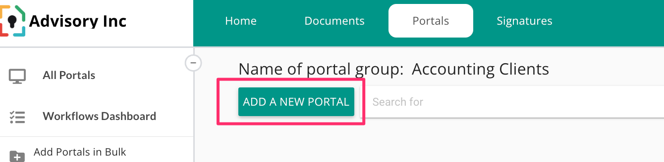 Füge ein neues Portal hinzu