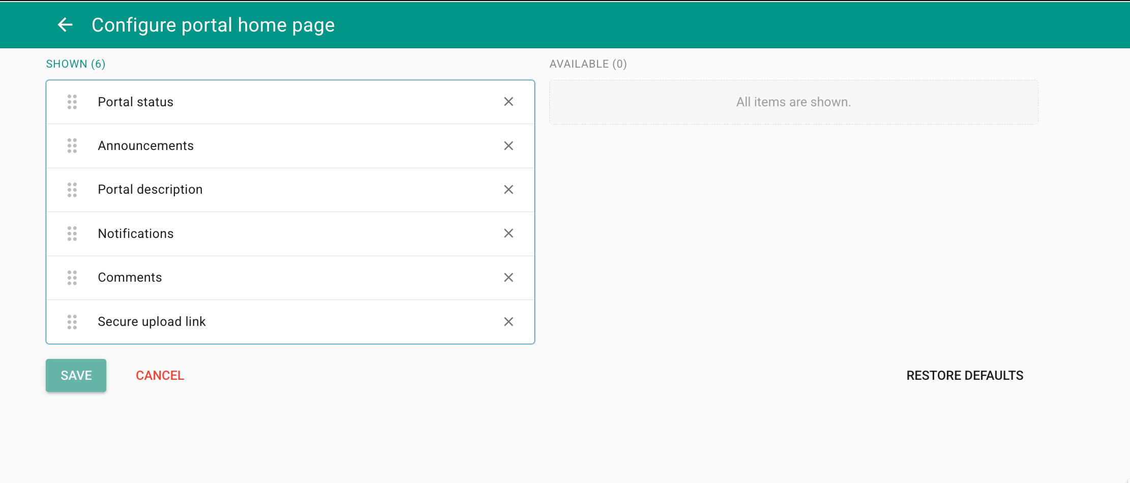MyDocSafe configure portal home page per portal group